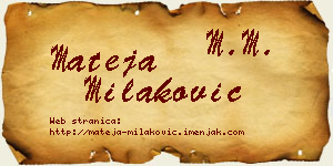Mateja Milaković vizit kartica